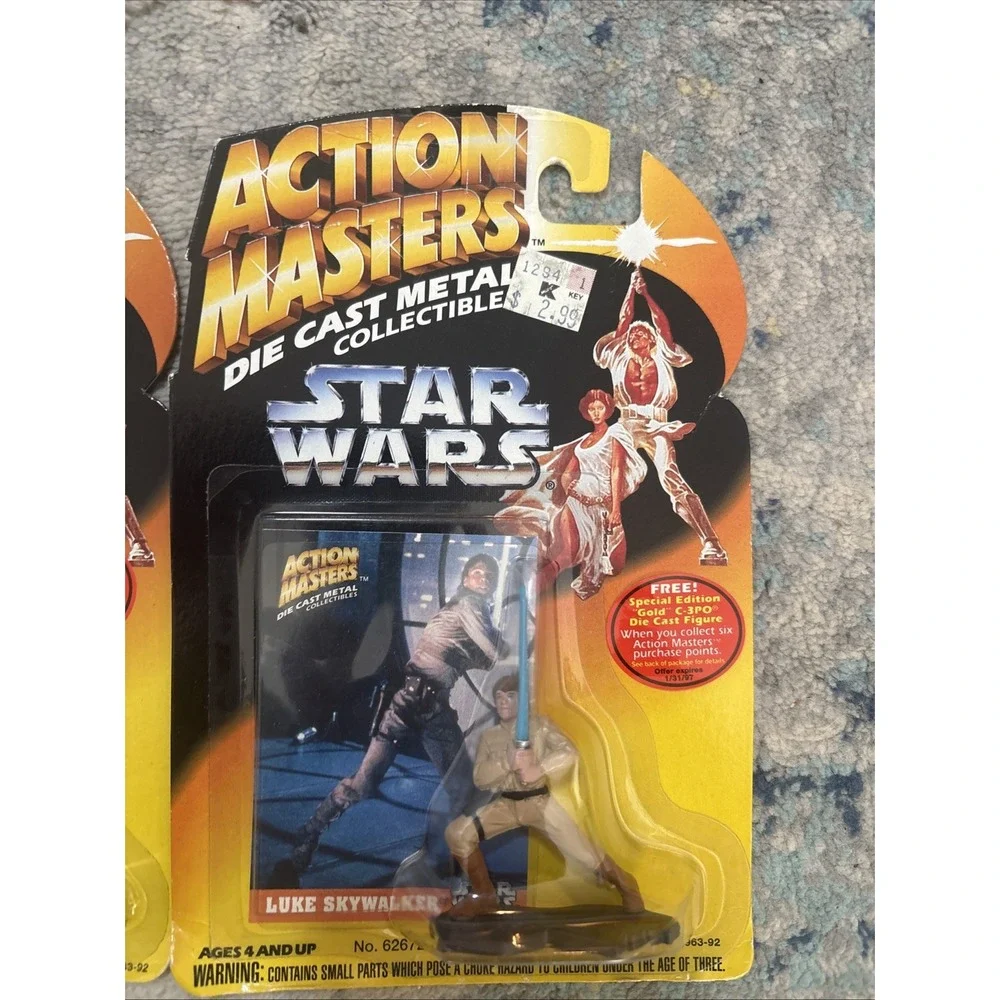 Lot 2 Star Wars Action Masters Die Cast Metal Stormtrooper & Luke Skywalker